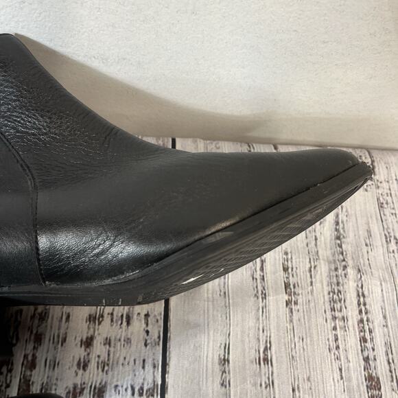 Aerosoles Black Leather Ankle Boots Booties size 9 Criss Cross Dressy Casual - Picture 5 of 13